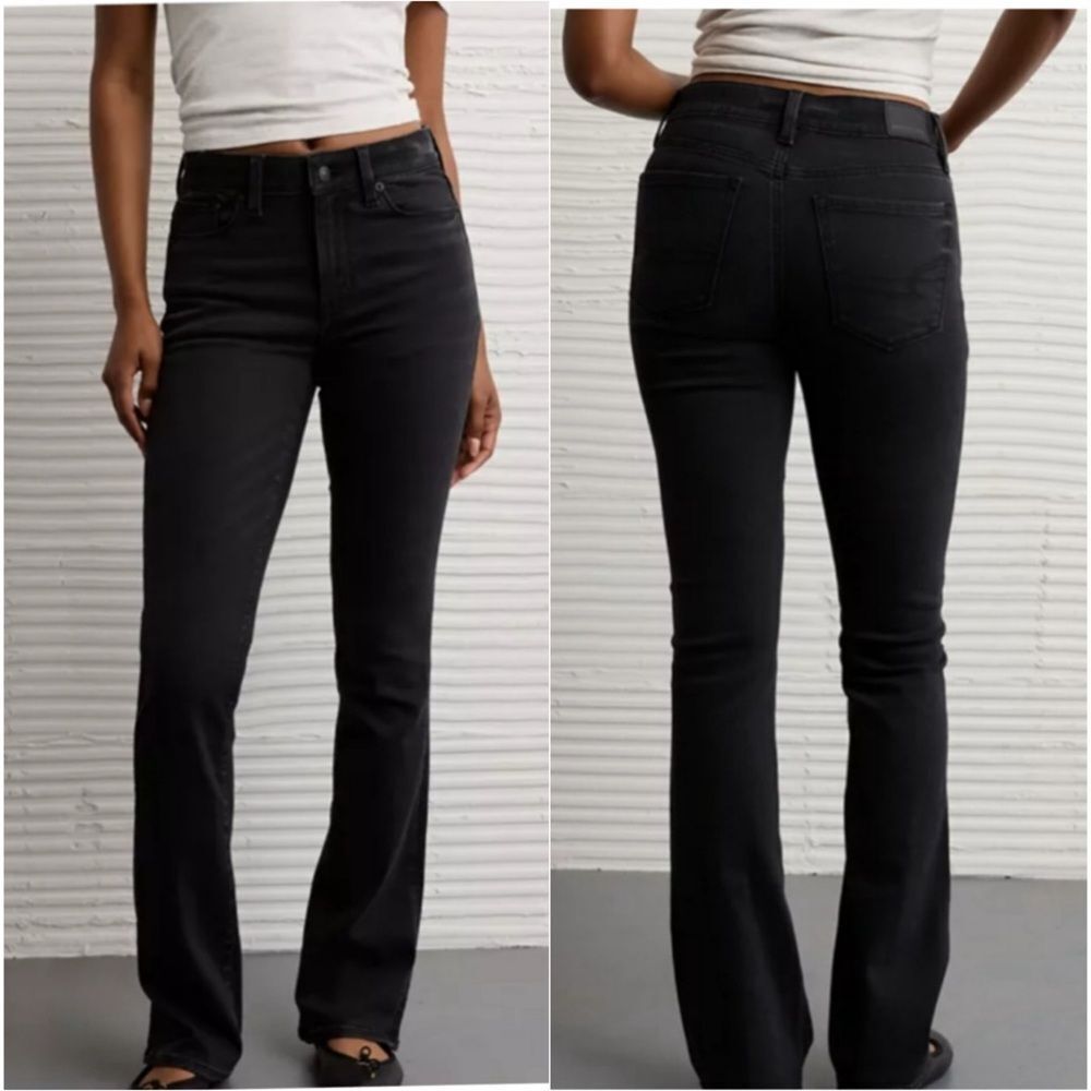 NEW AMERICAN EAGLE Next Level Stretch High Waisted Kick Boot Jeans Size 12 Short